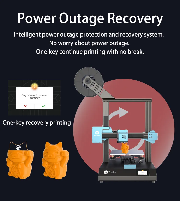 Tronhoo Factory Wholesale 5-Minute Set up Affordable 3D Printer for Family Use