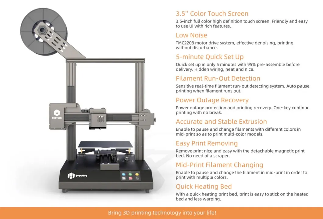 Tronhoo Low Noise Semi-DIY Fdm 3D Desktop Printer T220s