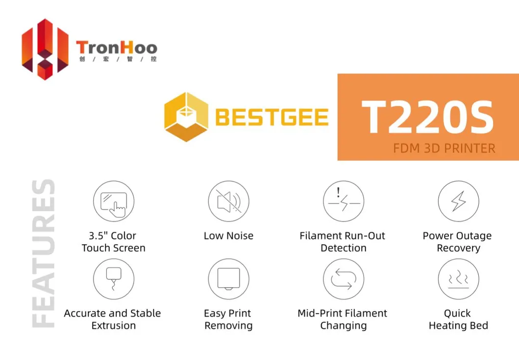 Tronhoo Low Noise Semi-DIY Fdm 3D Desktop Printer T220s
