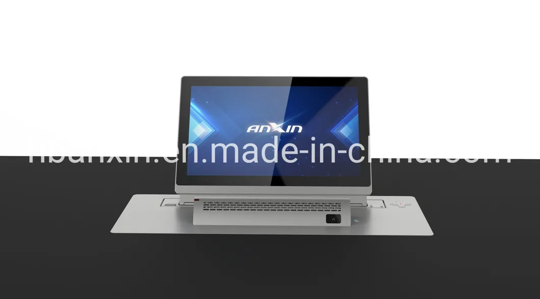 Ultra-Thin Motrized15.6′′/17.3′′ LCD Monitor Lift Integrated with Hidden Flip-up Array Microphone for Audio Video Conference System