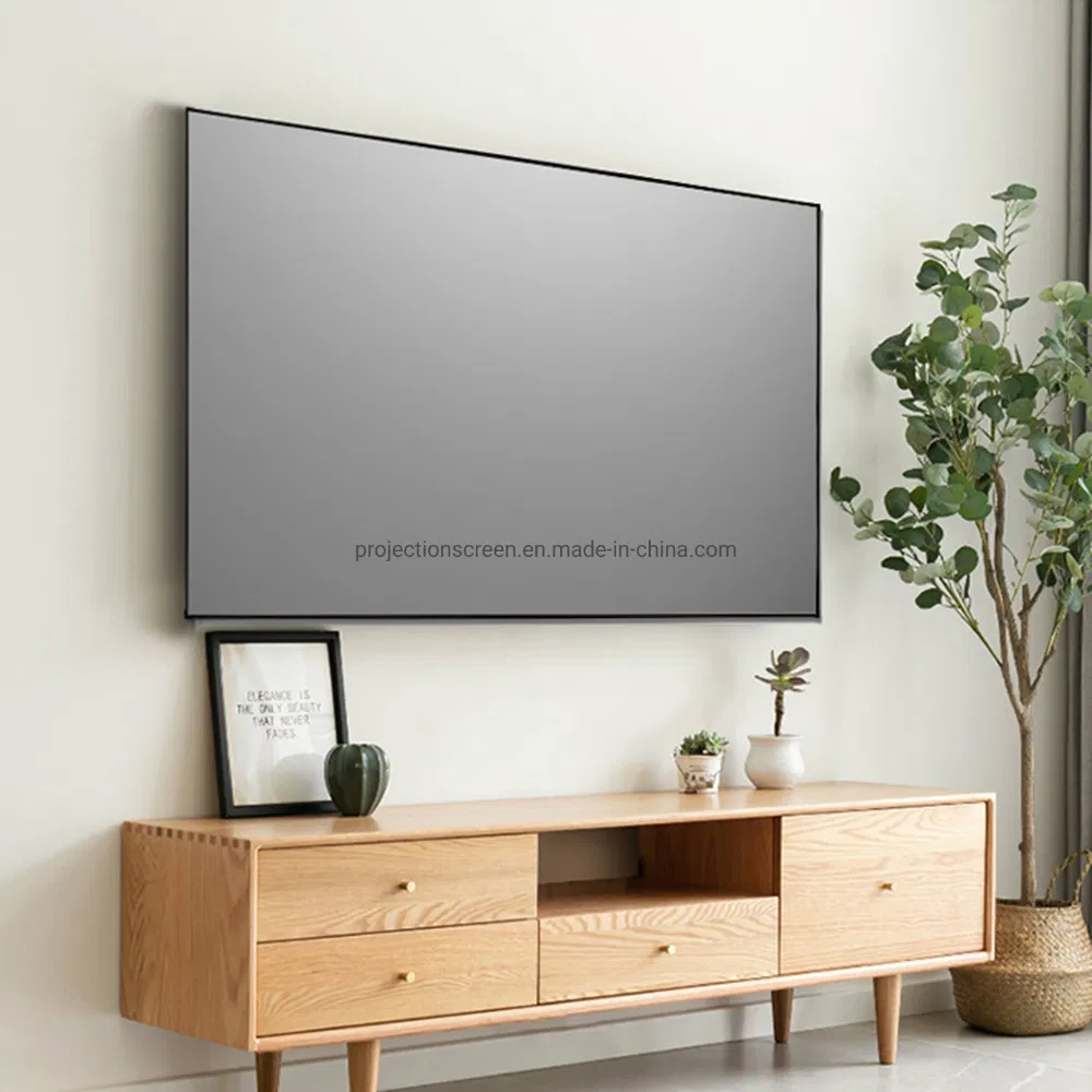 Ust Ambient Light Rejecting Projection Screen Ultra Thin Fixed Frame Alr Screen for 4K Laser Projector