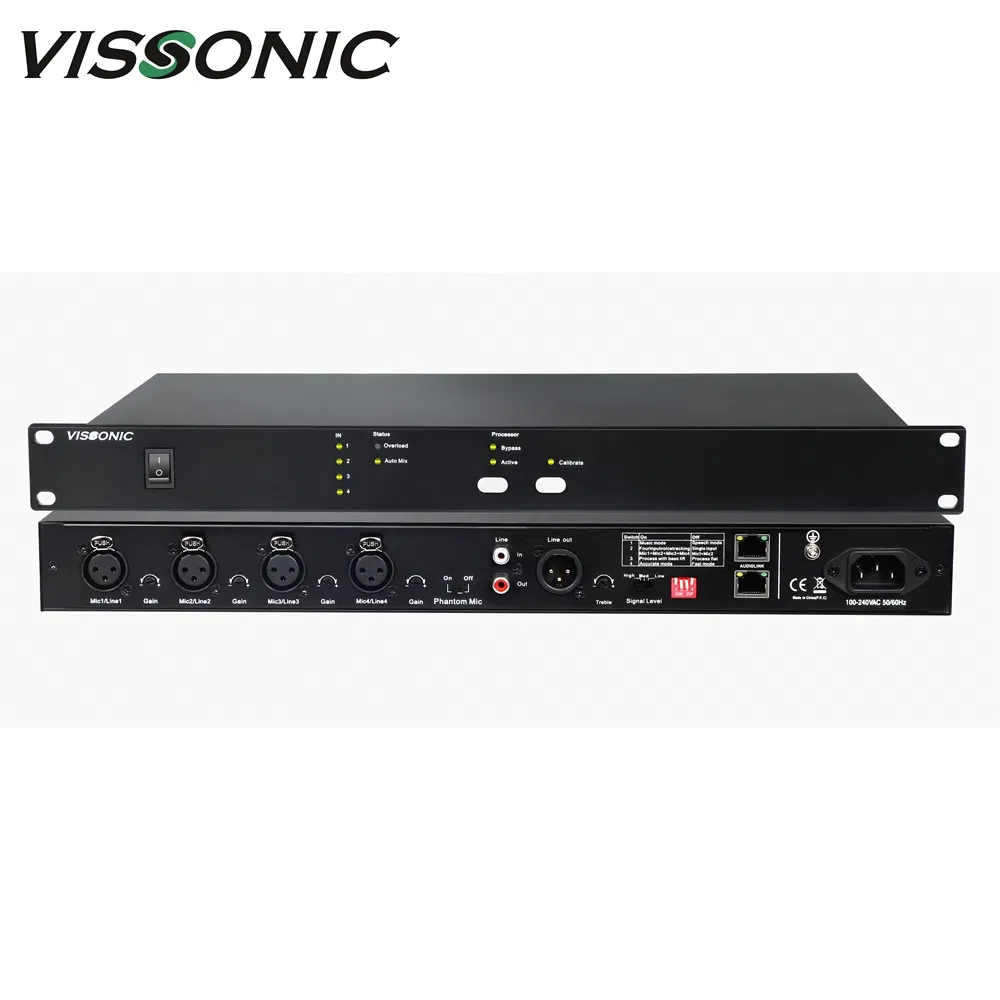 Vissonci Fashion 4 Input Feedback Suppressor with Phantom Power for Mic Input