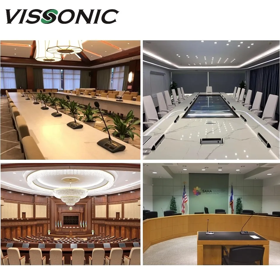 Vissonic Professional Conference System Flushmount Conference Microphone Cat5 Digital Flush-Mounting Voting Unit Conference Microphone Gooseneck Microphone