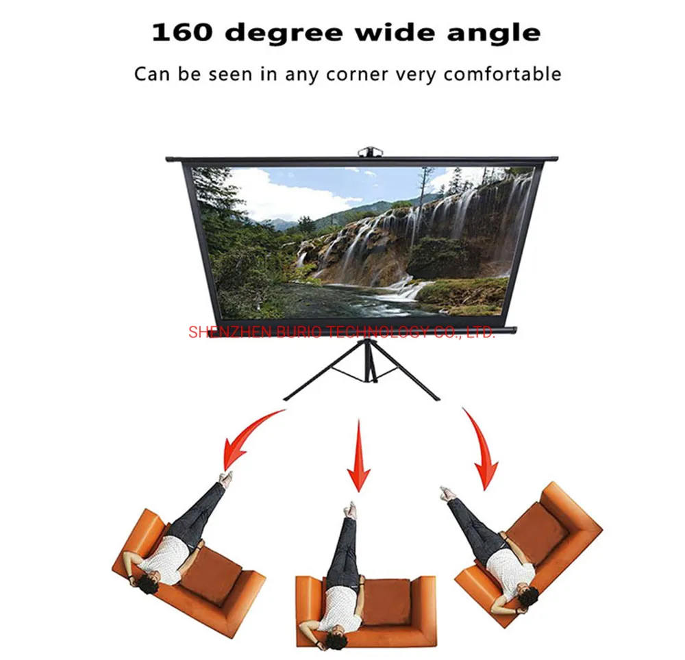 Wholesale OEM Matte White Portable Floor Standing Tripod Projector Projection Screen