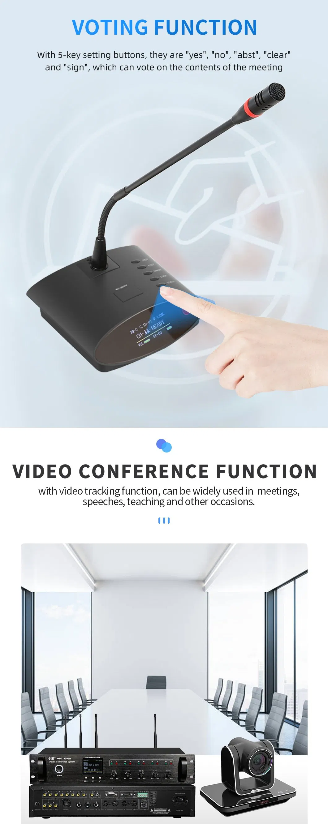 Wireless Conference System Microphone Vote Video Mini Microphones