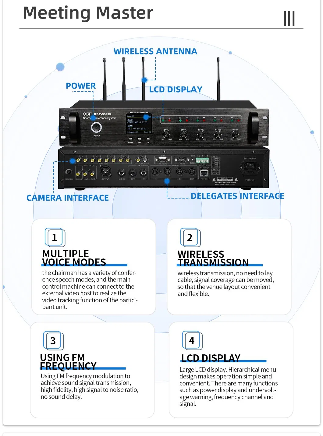 Wireless Conference System Microphone Vote Video Mini Microphones