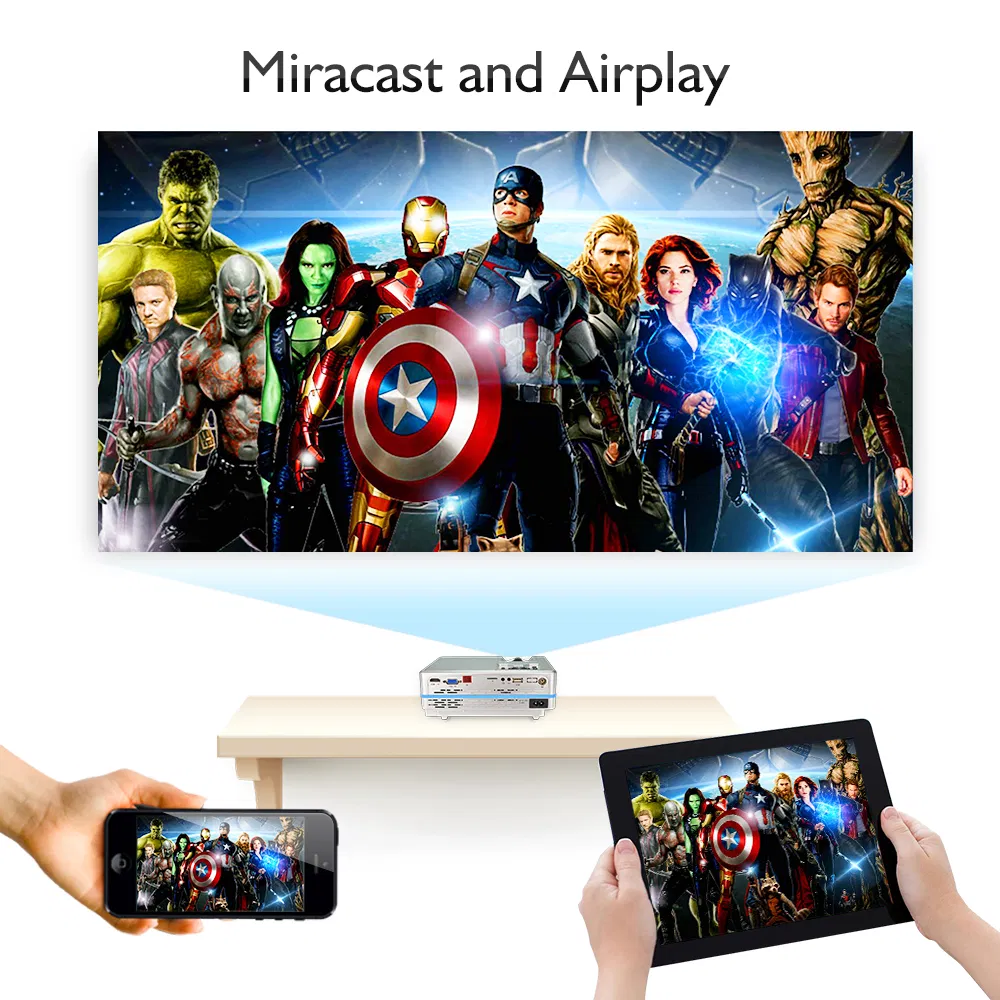 Wireless Mobile Smart USB Video WiFi Micro HD LED Home Theater Pico Android Mini Portable Smart Beamer Projector
