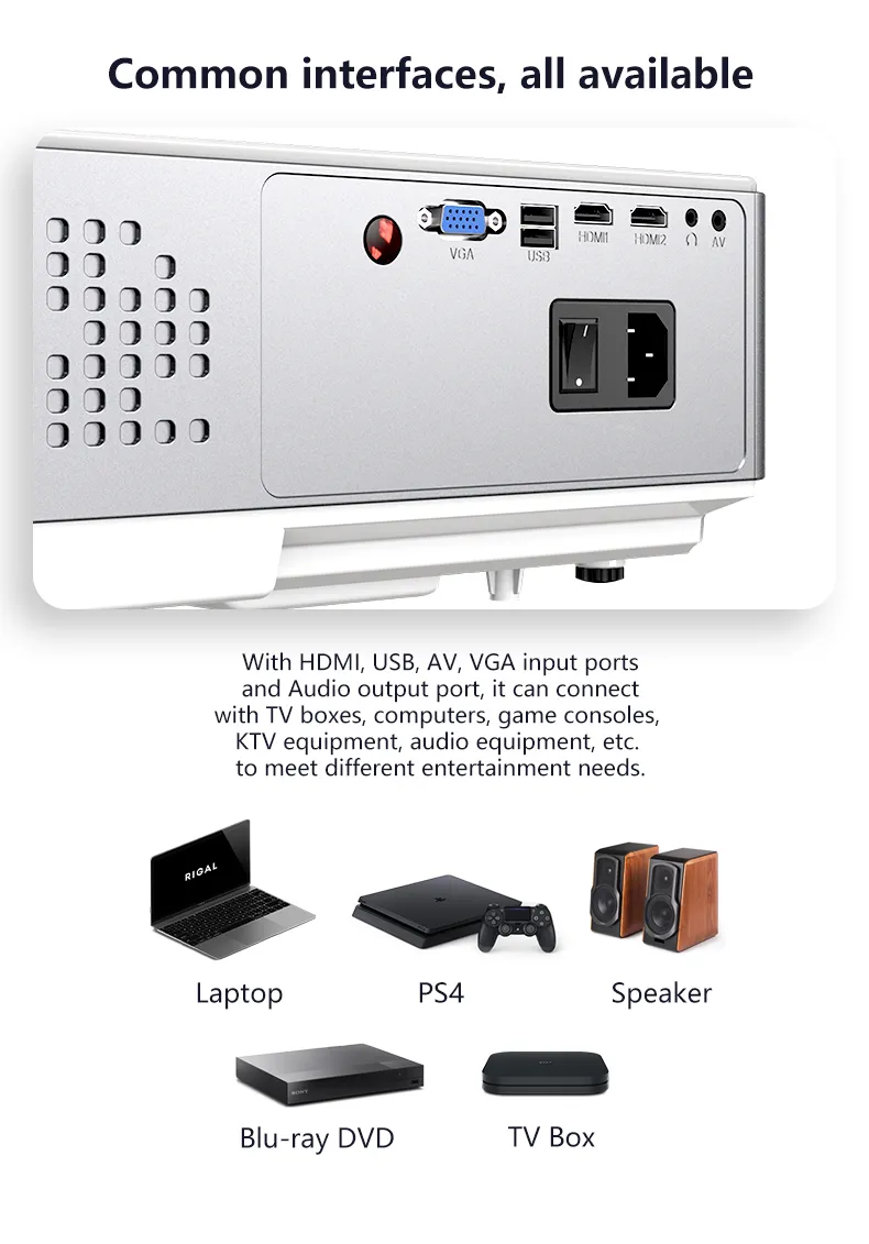 Yi-826 1920X1080 4000lumens WiFi HiFi LED Home/Business/Education Projector