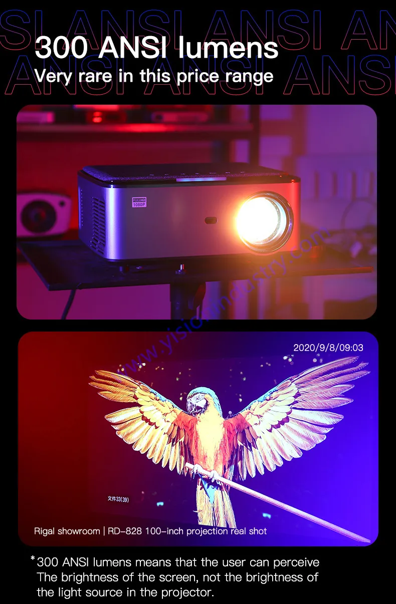 Yi-828 1920*1080 LED-LCD Smart Android 4K Portable Projector