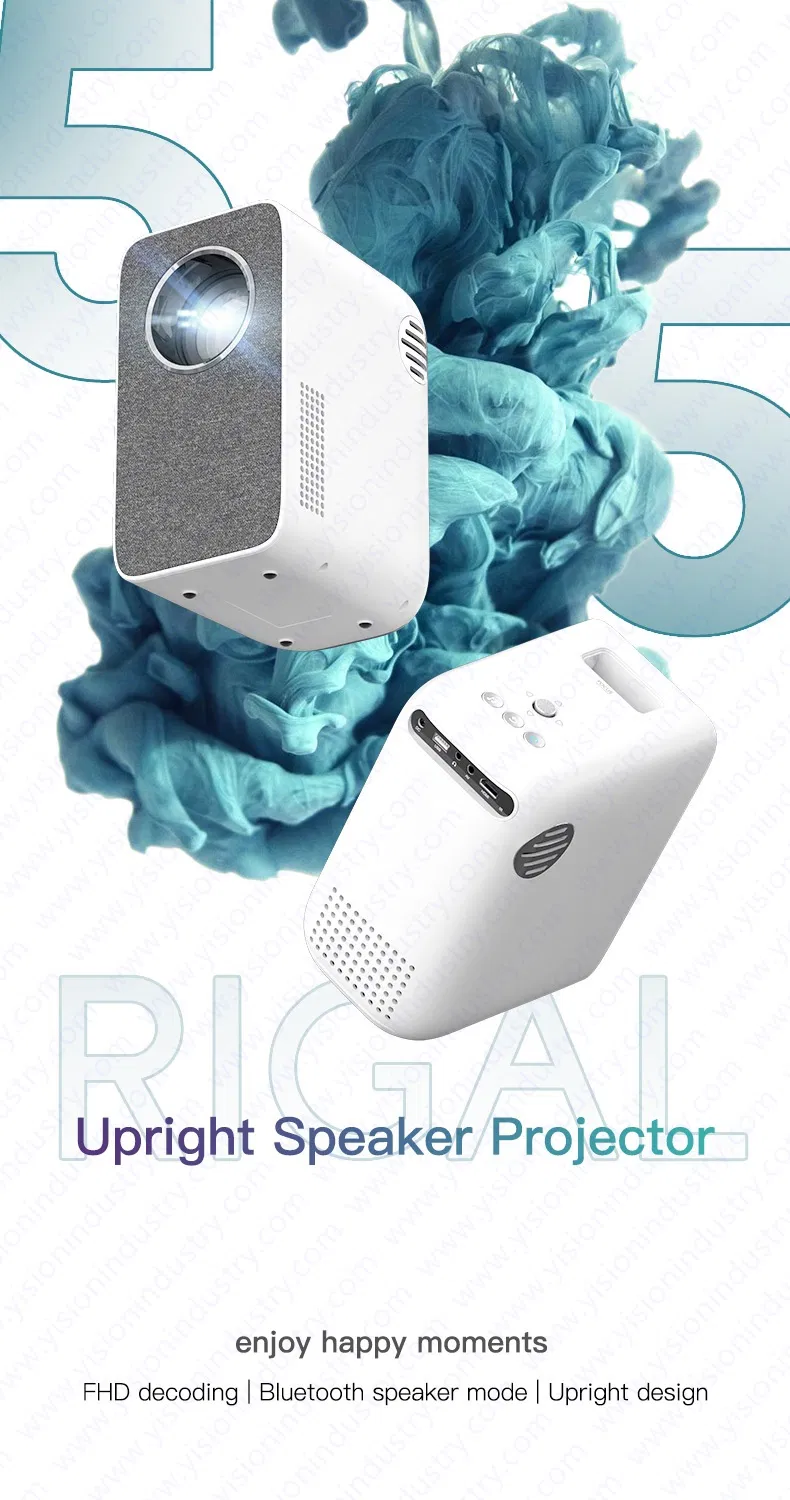 Yi-855 1280*720 Portable Outdoor Upright Android9.0 Multi-Function Projector