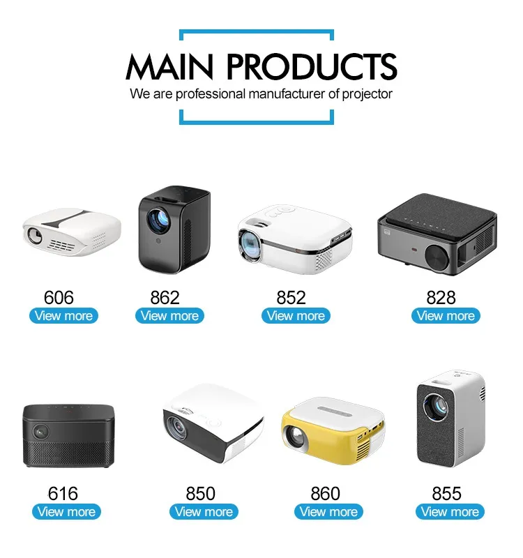 Yi-855 1280*720 Portable Outdoor Upright Android9.0 Multi-Function Projector